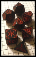 Dice : Dice - Dice Sets - Q Workshop Tribal Black and Red - Noble Knight Wisc. Sept 2011